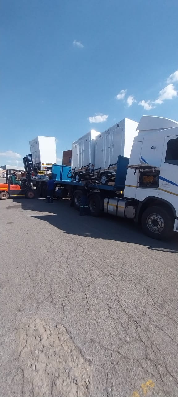 Loaded for delivery — VIP units en route to client site