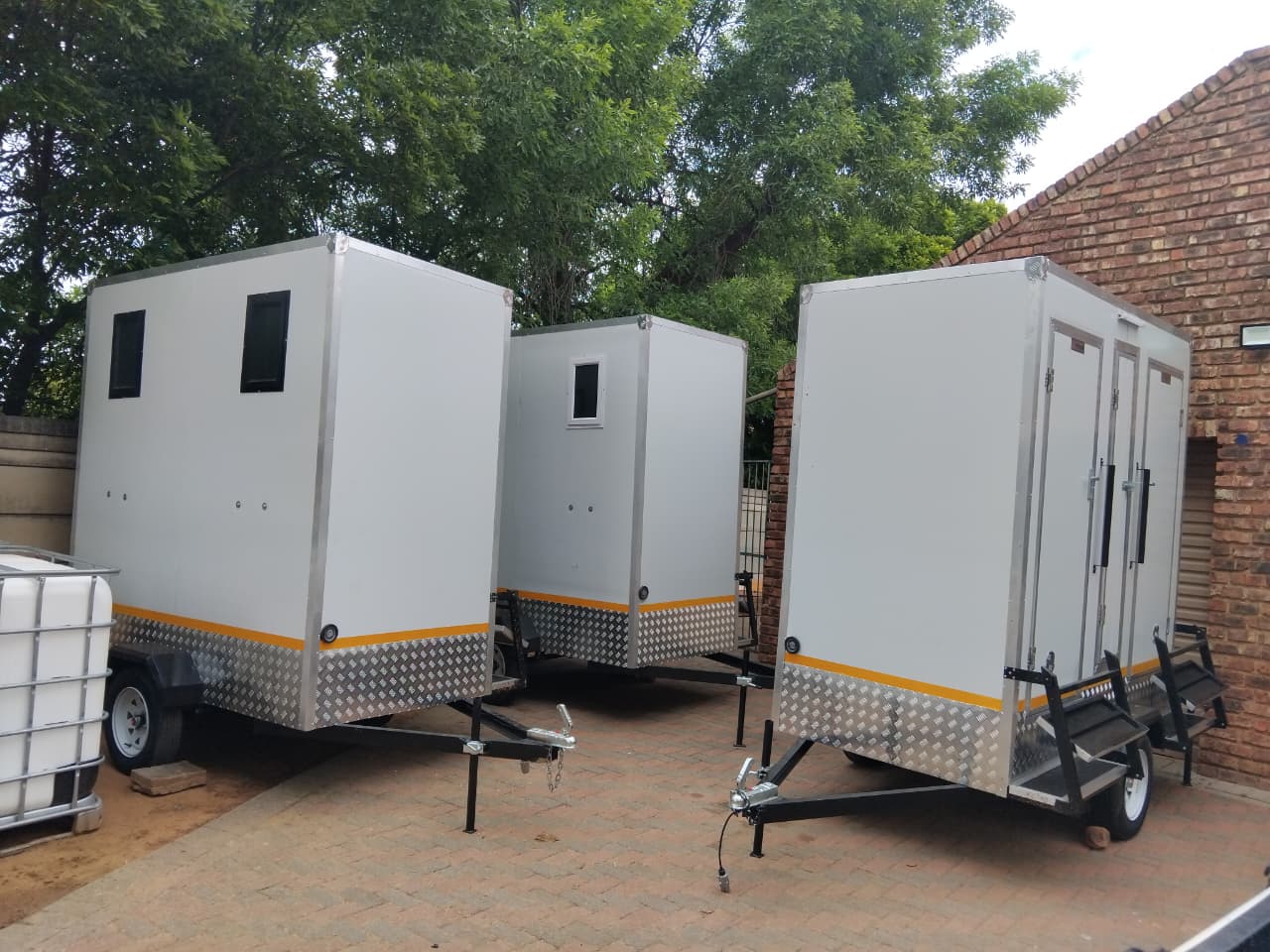 Three-unit VIP toilet trailer fleet ready for events