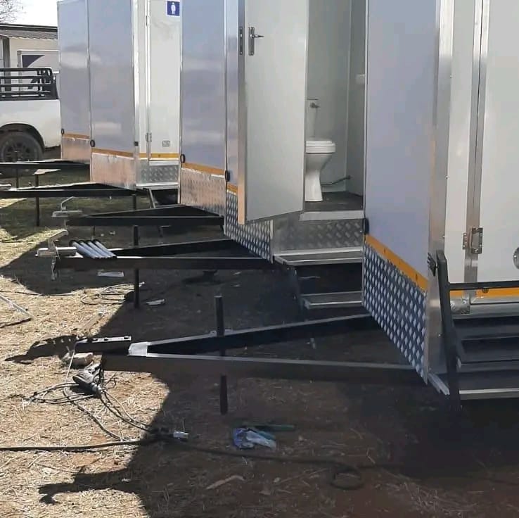 VIP toilet trailers lined up for finishing & dispatch